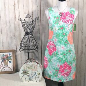 NWT Lilly Pulitzer Eden Shift Dress in Poolside Blue Beach Walk Size Small
